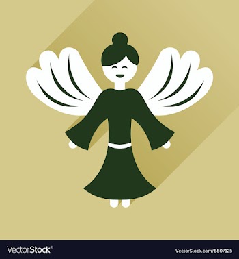 Flat icon with long shadow Christmas angel vector image