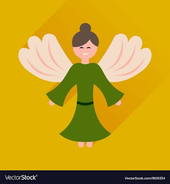 Flat icon with long shadow Christmas angel vector image