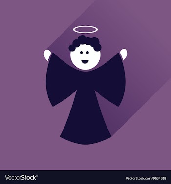 Flat icon with long shadow Christmas angel vector image