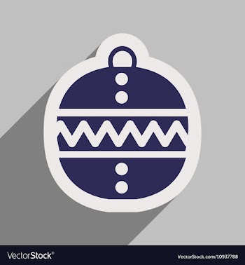 Flat icon with long shadow Christmas ball vector image