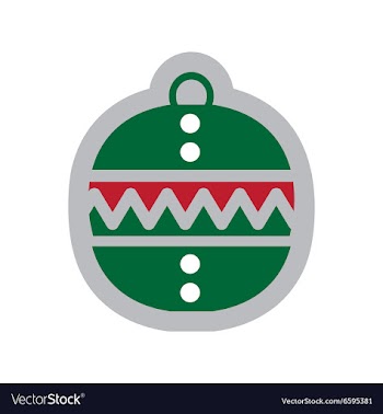 Flat icon with long shadow Christmas ball vector image