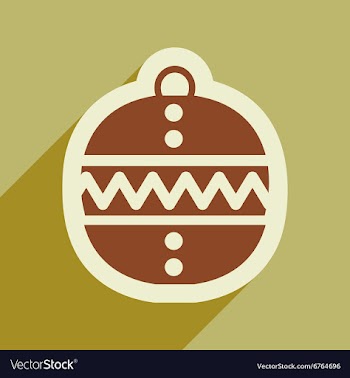 Flat icon with long shadow Christmas ball vector image