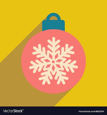 Flat icon with long shadow Christmas ball vector image