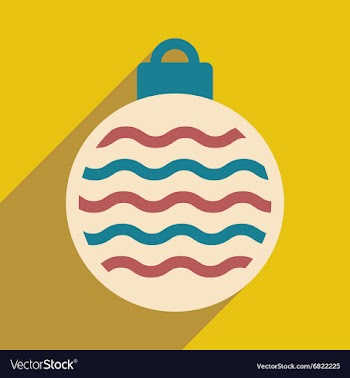 Flat icon with long shadow Christmas ball vector image