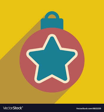 Flat icon with long shadow Christmas ball vector image
