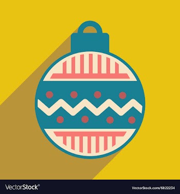 Flat icon with long shadow Christmas ball vector image