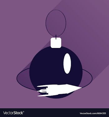 Flat icon with long shadow Christmas ball vector image