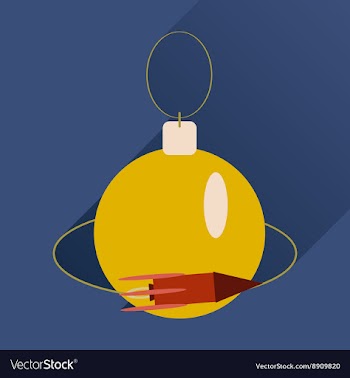 Flat icon with long shadow Christmas ball vector image