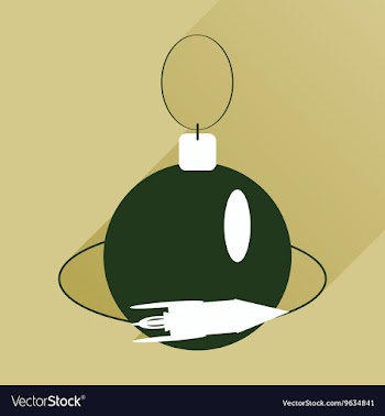 Flat icon with long shadow Christmas ball vector image