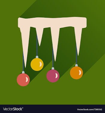 Flat icon with long shadow Christmas balls on vector image
