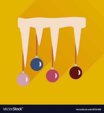 Flat icon with long shadow Christmas balls on vector image