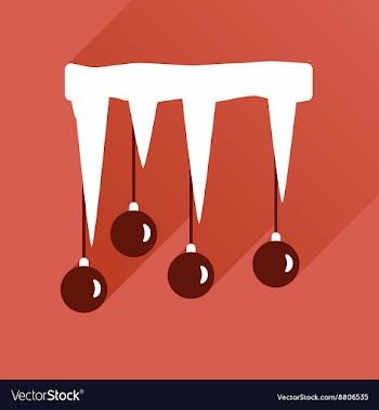 Flat icon with long shadow Christmas balls on vector image