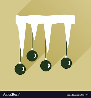 Flat icon with long shadow Christmas balls on vector image