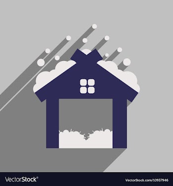Flat icon with long shadow Christmas barn vector image