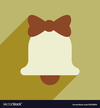 Flat icon with long shadow Christmas bell vector image