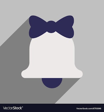 Flat icon with long shadow Christmas bell vector image