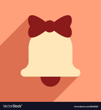 Flat icon with long shadow Christmas bell vector image