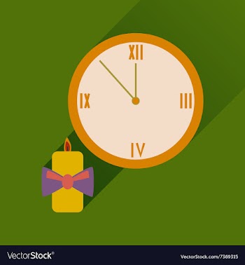 Flat icon with long shadow Christmas candle and vector image