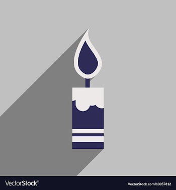 Flat icon with long shadow Christmas candle vector image