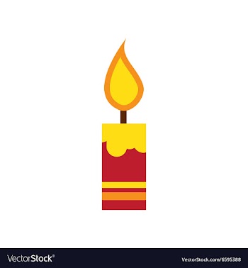 Flat icon with long shadow Christmas candle vector image