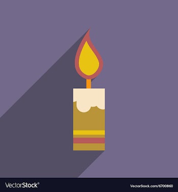 Flat icon with long shadow Christmas candle vector image