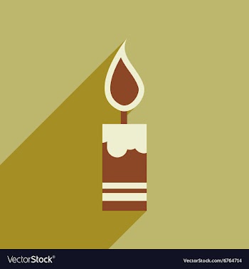 Flat icon with long shadow Christmas candle vector image