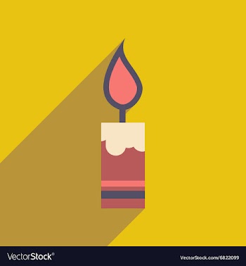 Flat icon with long shadow Christmas candle vector image
