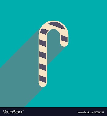 Flat icon with long shadow Christmas candy vector image