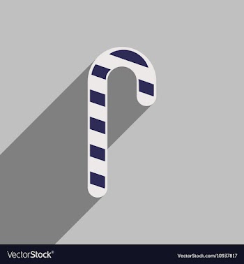 Flat icon with long shadow Christmas candy vector image