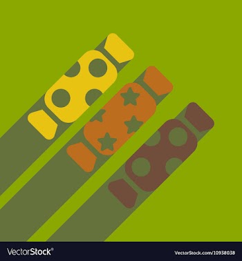 Flat icon with long shadow Christmas candy vector image