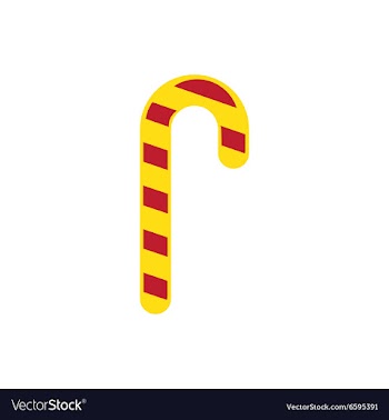 Flat icon with long shadow Christmas candy vector image