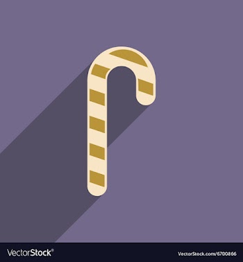 Flat icon with long shadow Christmas candy vector image