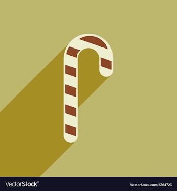 Flat icon with long shadow Christmas candy vector image