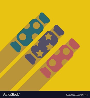 Flat icon with long shadow Christmas candy vector image