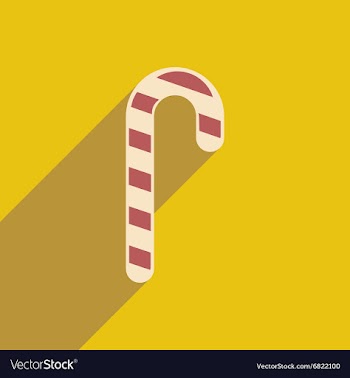 Flat icon with long shadow Christmas candy vector image