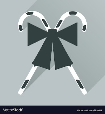Flat icon with long shadow Christmas candy vector image
