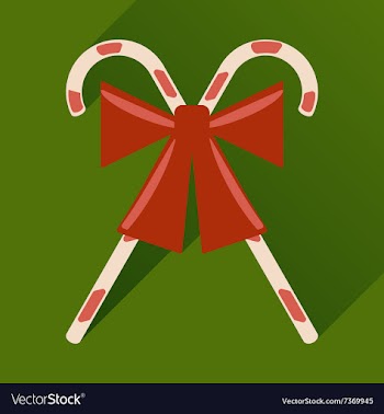 Flat icon with long shadow Christmas candy vector image
