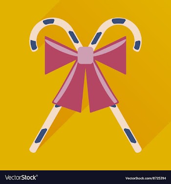 Flat icon with long shadow Christmas candy vector image