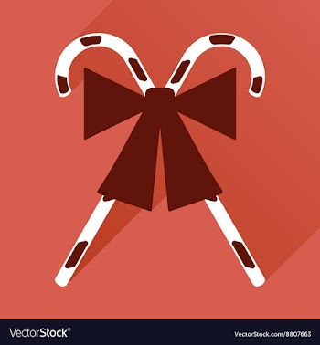 Flat icon with long shadow Christmas candy vector image