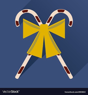 Flat icon with long shadow Christmas candy vector image