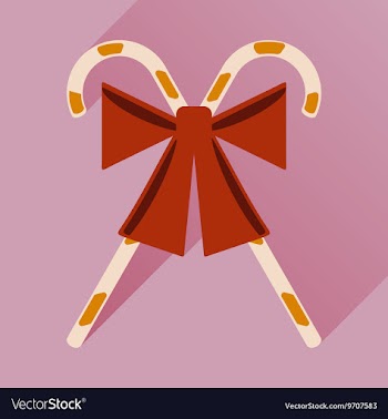 Flat icon with long shadow Christmas candy vector image