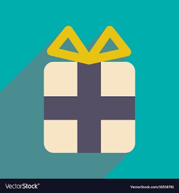 Flat icon with long shadow Christmas gift vector image