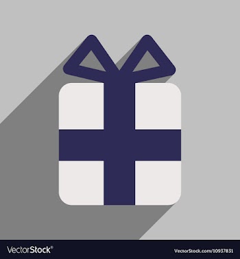 Flat icon with long shadow Christmas gift vector image