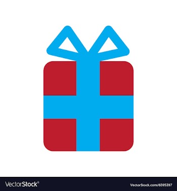 Flat icon with long shadow Christmas gift vector image