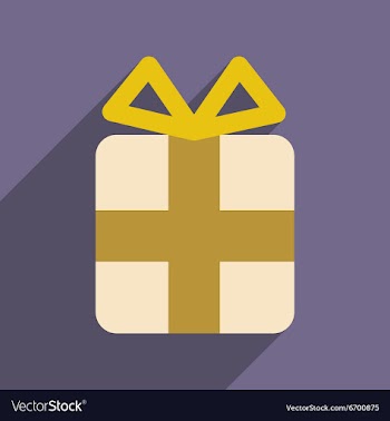 Flat icon with long shadow Christmas gift vector image