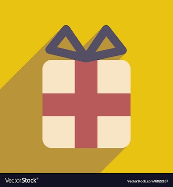 Flat icon with long shadow Christmas gift vector image