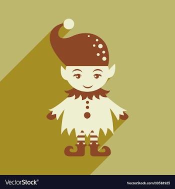 Flat icon with long shadow christmas gnome vector image