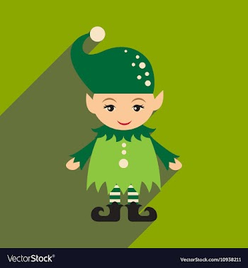 Flat icon with long shadow christmas gnome vector image