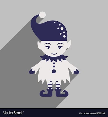 Flat icon with long shadow christmas gnome vector image