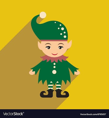 Flat icon with long shadow christmas gnome vector image